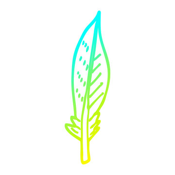 cold gradient line drawing cartoon golden feather