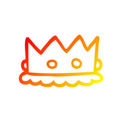 warm gradient line drawing cartoon silver crown