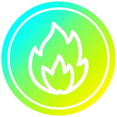 simple flame circular in cold gradient spectrum
