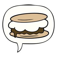 smore cartoon and speech bubble
