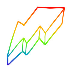 Obraz premium rainbow gradient line drawing cartoon decorative lightning bolt
