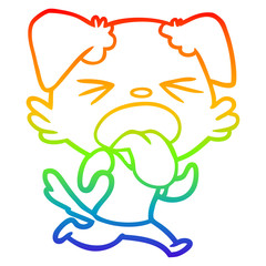 rainbow gradient line drawing cartoon disgusted dog