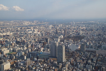 Fototapeta premium aerial view of city from above