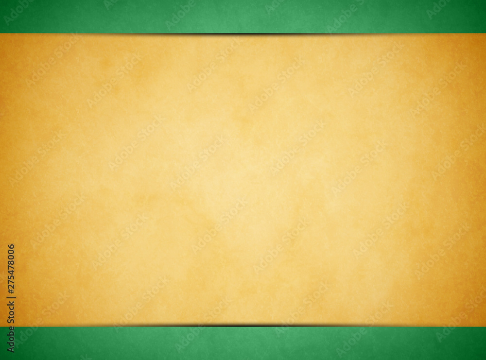 Wall mural a tan parchment texture background with set under a light green textured header and footer.