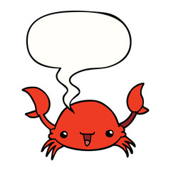 cartoon crab and speech bubble