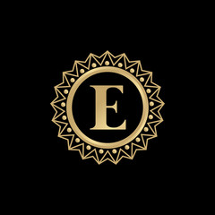 Luxury E letter logo design vector template