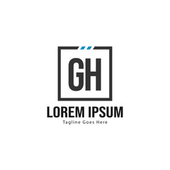 Obraz premium Initial GH logo template with modern frame. Minimalist GH letter logo vector illustration