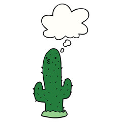 cartoon cactus and thought bubble