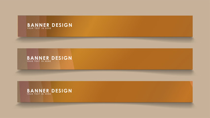 Design abstract banners with wave vectors and wood color gradients