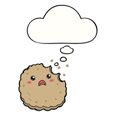 cartoon biscuit and thought bubble