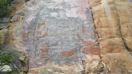 Drawing on the stone at Tsodilo hills