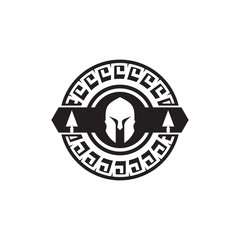 Spartan warrior logo design vector template