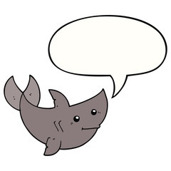cartoon shark and speech bubble
