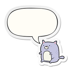 cartoon cat and speech bubble sticker