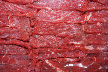 fresh slice red meat on pettern
