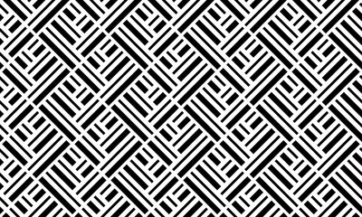 Abstract geometric pattern with stripes, lines. Seamless vector background. White and black ornament. Simple lattice graphic design