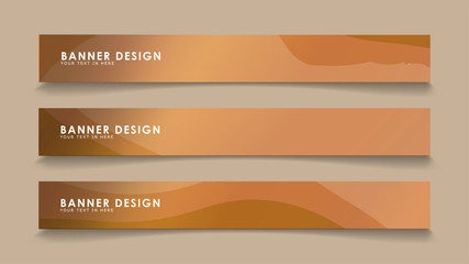 Design abstract banners with wave vectors and wood color gradients