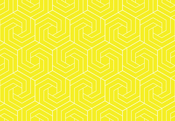 Het geometrische patroon met lijnen. Naadloze vectorachtergrond. Witte en gele textuur. Grafisch modern patroon. Eenvoudig rooster grafisch ontwerp