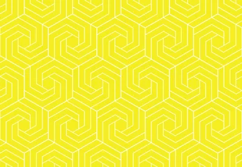 Washable Wallpaper Murals Yellow The geometric pattern with lines. Seamless vector background. White and yellow texture. Graphic modern pattern. Simple lattice graphic design