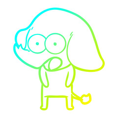 cold gradient line drawing cute cartoon elephant