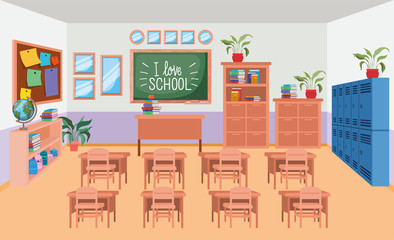 Fototapeta classroom school with chalkboard scene obraz