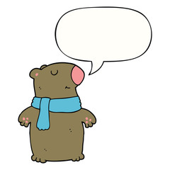 cartoon bear and speech bubble