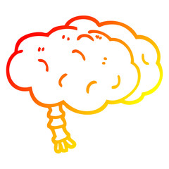 warm gradient line drawing cartoon brain