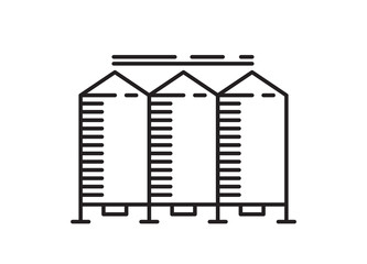 Silo outline design concept from Agriculture, Simple granary line art element © shopplaywood
