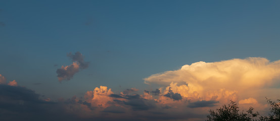 Sunset sky with clouds