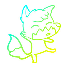 cold gradient line drawing cartoon fox