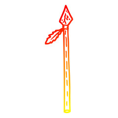 warm gradient line drawing cartoon long spear