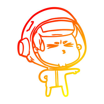 recommend clip art: warm gradient line drawing cartoon stressed astronaut