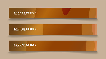Obraz premium Design abstract banners with wave vectors and wood color gradients