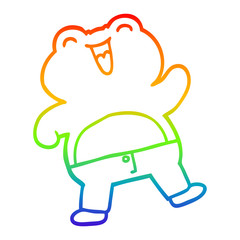 rainbow gradient line drawing funny cartoon frog