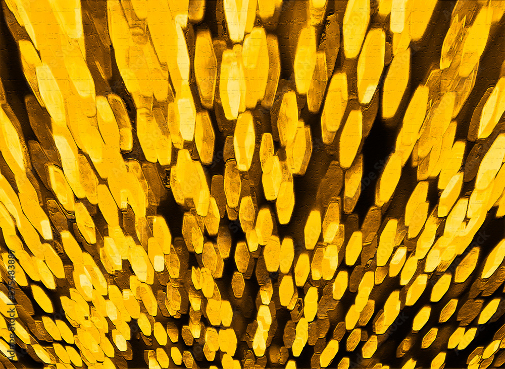 Poster dynamic golden party bokeh pattern on a black background
