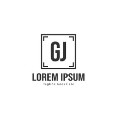 Obraz premium Initial GJ logo template with modern frame. Minimalist GJ letter logo vector illustration