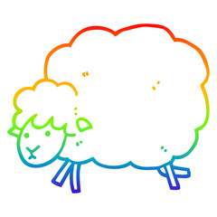 rainbow gradient line drawing cartoon sheep