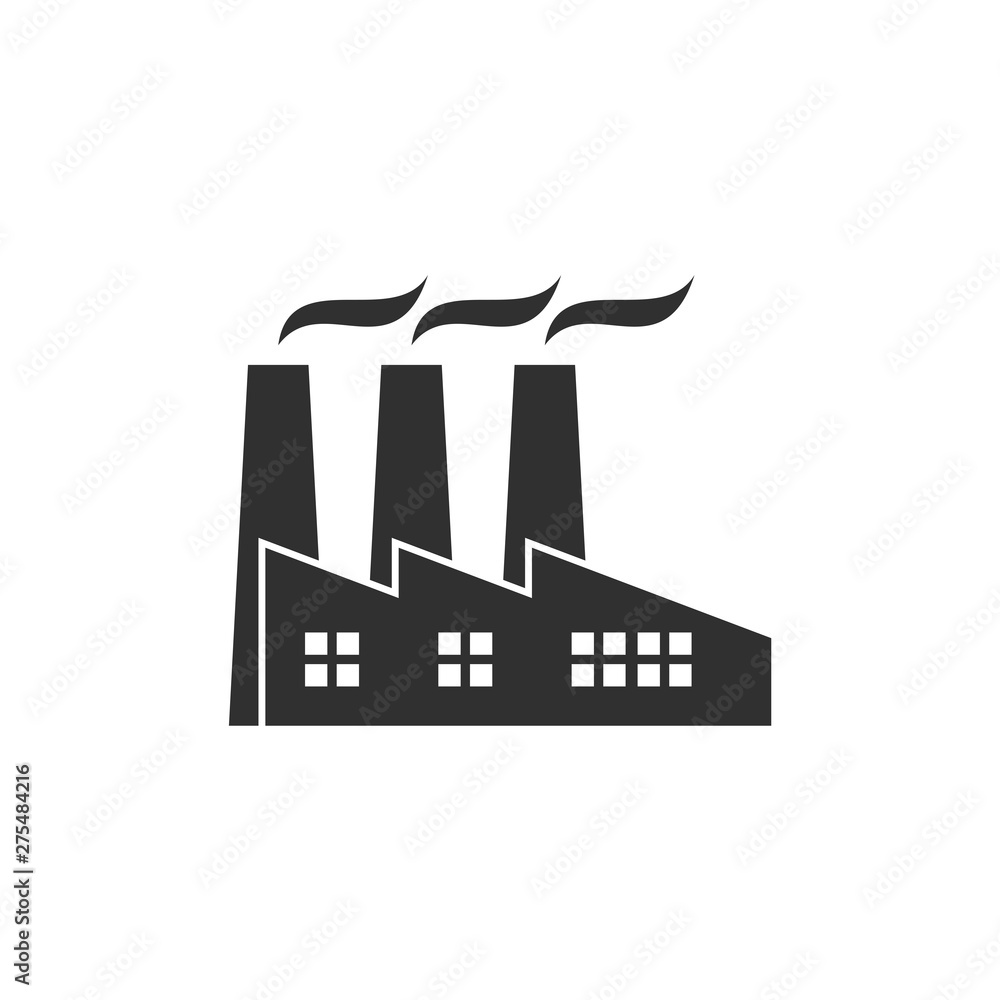 Aufkleber Factory icon template black color editable. industrial buildings symbol vector sign isolated on white background. Simple logo vector illustration for graphic and web design.
