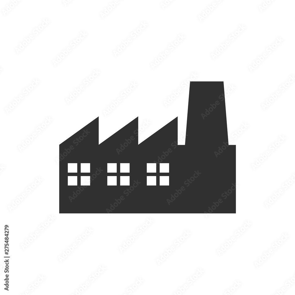 Poster factory icon template black color editable. industrial buildings symbol vector sign isolated on whit