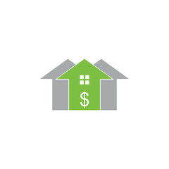 home green money dollar geometric logo vector