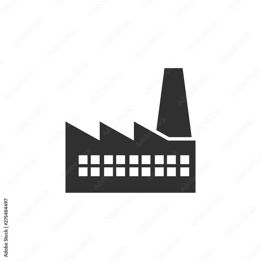 Aufkleber Factory icon template black color editable. industrial buildings symbol vector sign isolated on white background. Simple logo vector illustration for graphic and web design.