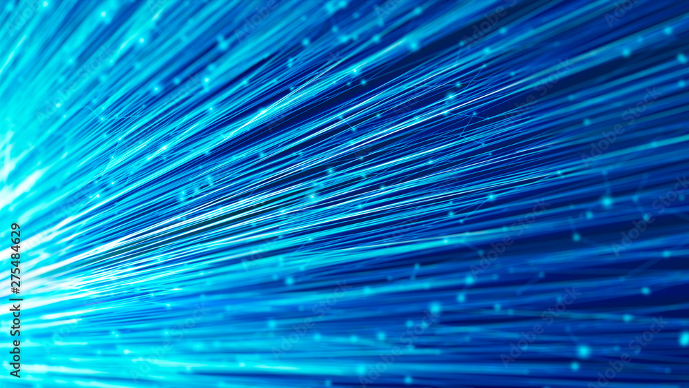 Wall mural growing network connections background. digital connectivity, artificial intelligence and big data c