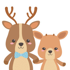Reindeer and deer cartoon design