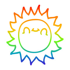 rainbow gradient line drawing cartoon happy sunshine