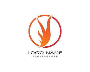 Fire flame Logo Template vector icon Oil, gas and energy logo concept