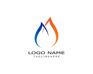 Fire flame Logo Template vector icon Oil, gas and energy logo concept