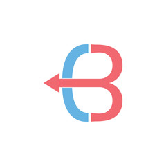 abstract letter b bow arrow overlapping logo vector