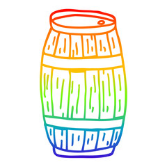 rainbow gradient line drawing cartoon barrel