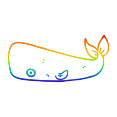 rainbow gradient line drawing cartoon whale
