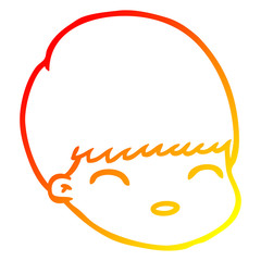 warm gradient line drawing cartoon male face